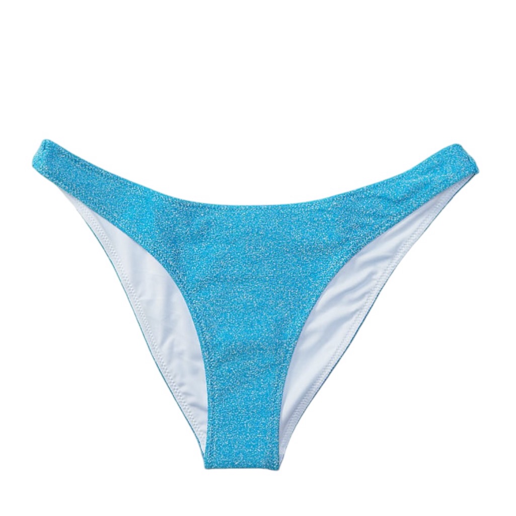 Victoria’s Secret Pink Women’s Med Bright Marine Shimmer Brazilian Bikini Bottom